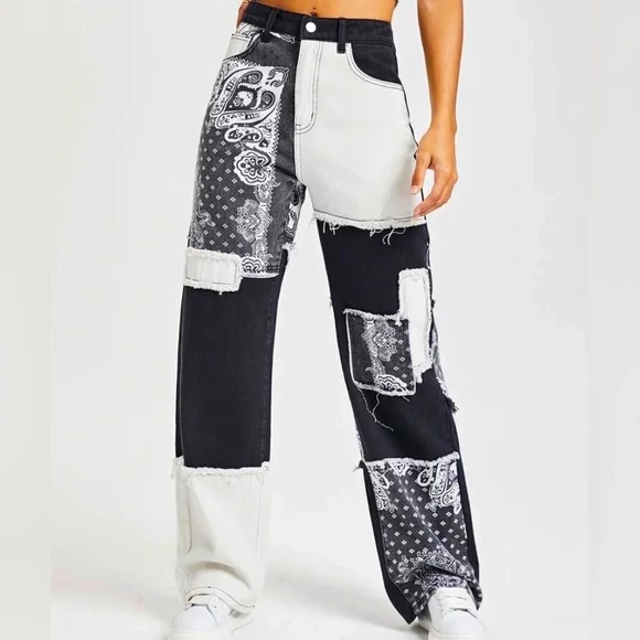 Shein patchwork jeans